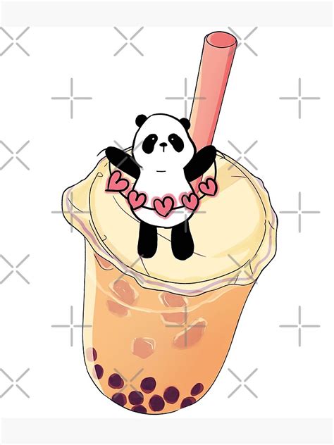 Kawaii Panda Boba Tea Poster For Sale By Lulumei Redbubble