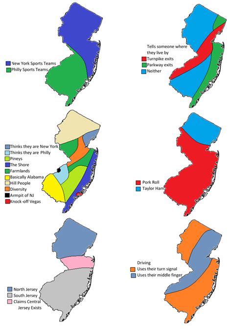 6 Ways To Divide New Jersey More Stereotype Maps New