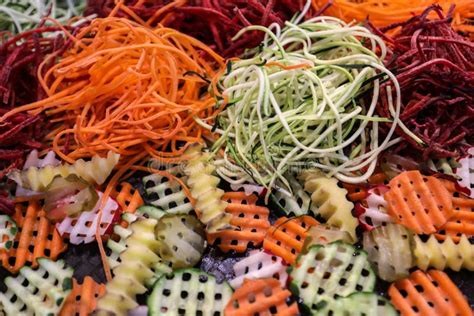 Different Raw Shredded Vegetables As An Example Of A Healthy Diet Stock