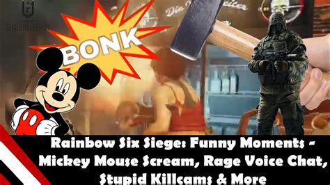 Rainbow Six Siege Funny Moments Mickey Mouse Scream Rage Voice Chat