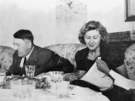 Berlin Germany A Candid Photograph Of Eva Braun With Adolf Hitler At