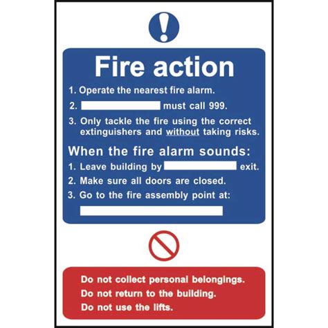 Fire Action Notice Sign Ese Direct