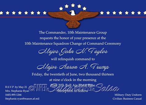 Sample of our announcement of change of address template Change Of Command Invitation Beautiful American Eagle Change Of Mand Naptime Productions in 2020 ...