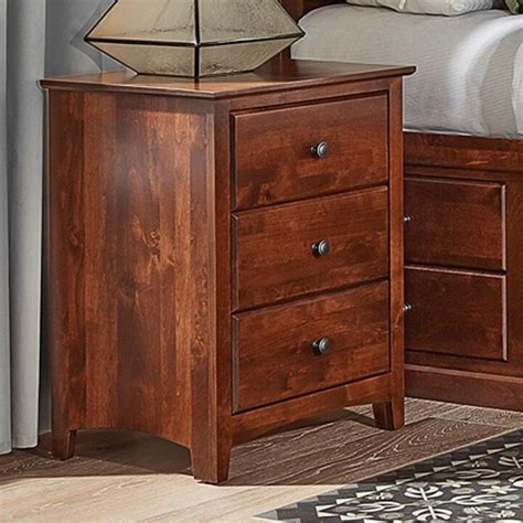 Archbold Furniture Shaker Bedroom Night Stand With 3 Drawers Belfort