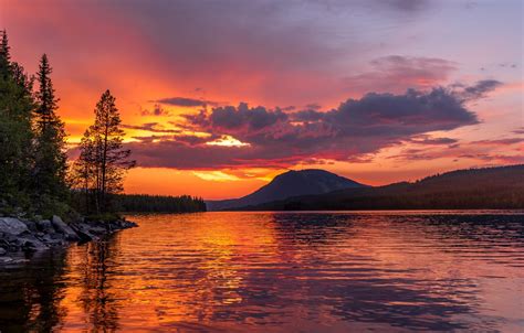 Wallpaper Sunset Mountain Lake Images For Desktop Section пейзажи Download