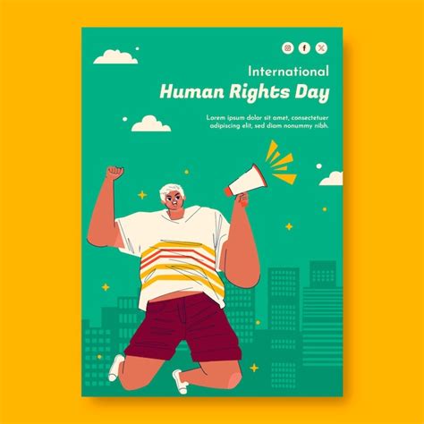 Free Vector Flat Human Rights Day Vertical Poster Template