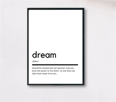 Dream Definition, Printable Wall Art, Dream Poster, Dream Quote, Dream Printable, Dream Lover 