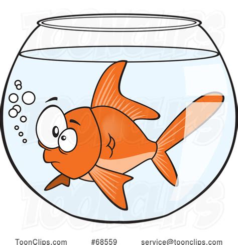 Cartoon Goldfish In A Bowl 68559 By Ron Leishman