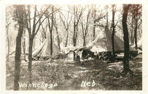 1930s Rppc Ho Chunk Native Americans Pow Wow Winnebago Ne Tepees Tents Topics Cultures