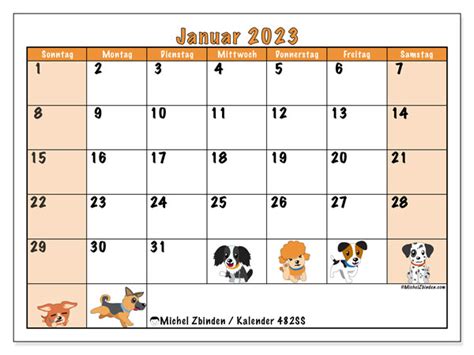 Kalender Januar 2023 Zum Ausdrucken “47ss” Michel Zbinden Ch