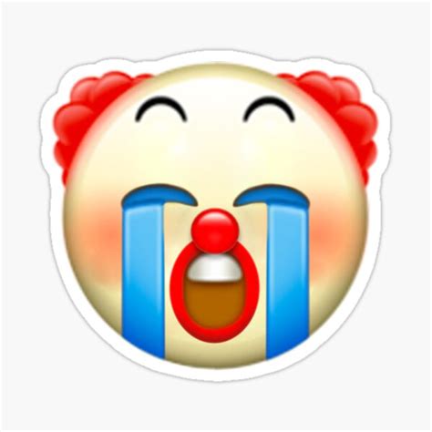 Crying Clown Emoji Stickers For Sale Redbubble