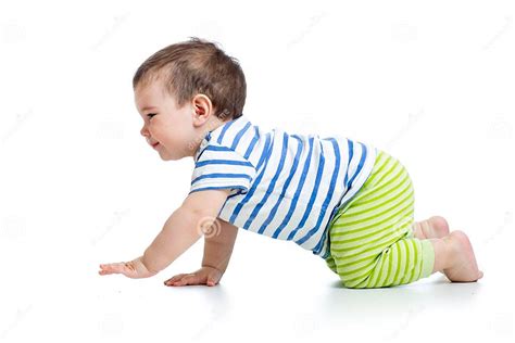 Funny Crawling Baby Boy Stock Image Image Of Healthy 40590979