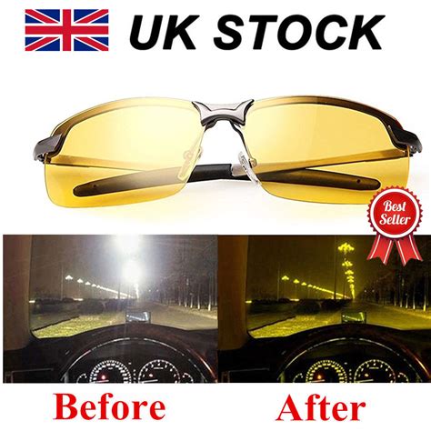 night driving glasses hd anti glare vision polarized tinted unisex yellow lens 796826447074 ebay