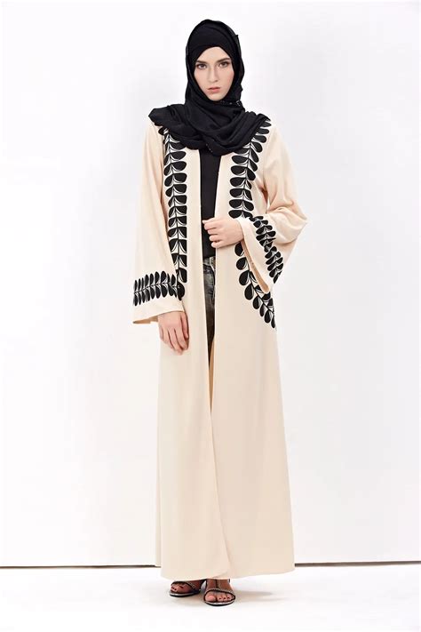 mz garment women muslim cardigan spliced crochet printed long wide sleeve islamic abaya maxi