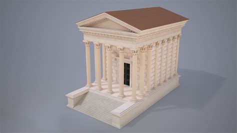 Roman Temple Architecture 3d Model Low Poly Cgtrader