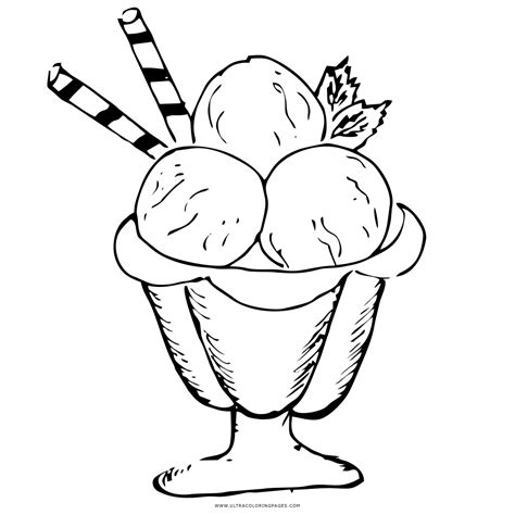 Ice Cream Sundae Coloring Page Ultra Coloring Pages