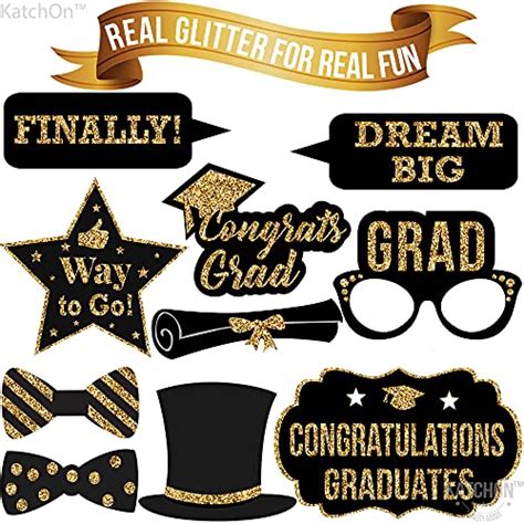 Katchon Graduation Photo Booth Props 2023 Glitter Pack Of 21