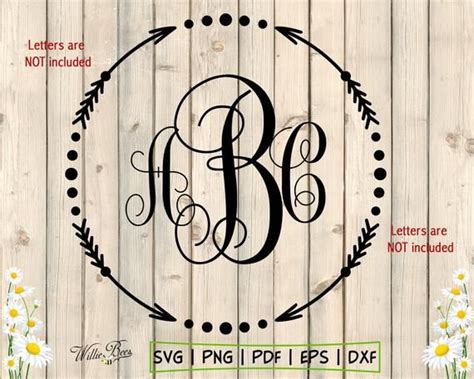 Circle Monogram Frame Svg Arrow Circle Monogram Svg Arrow Etsy