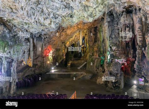 Interior Of St Michaels Cave Gibraltar The Limestone Cave Is