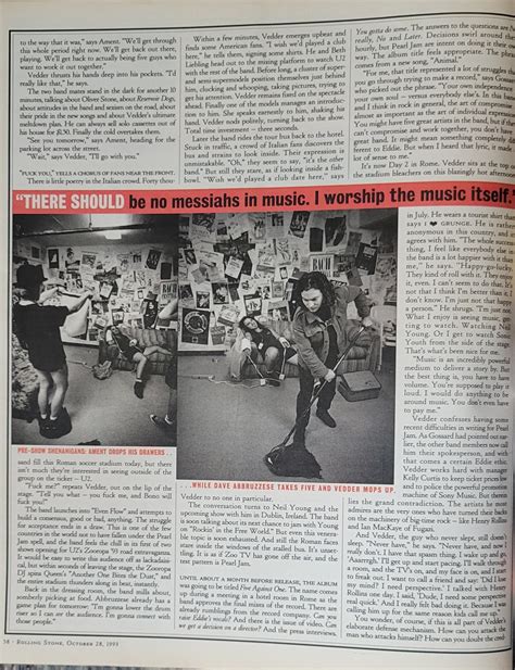 Pearl Jam Five Against The World Rolling Stone 1993 Article Scan R