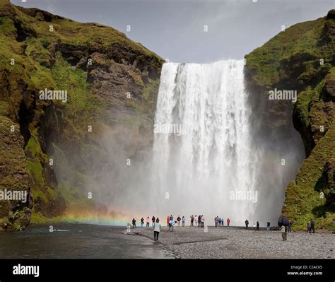 Skogafoss Waterfall Iceland Stock Photo Alamy