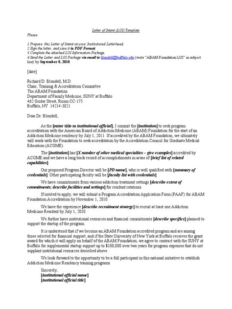 Letter Of Intent Loi Template Pdf Social Programs Public Services