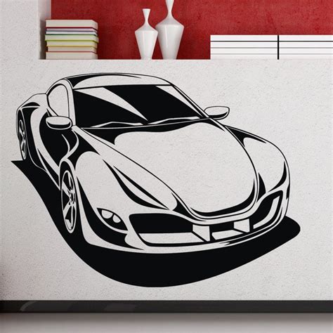 Art Decor Sport Racing Car Wall Decals Automobile Removable Vinyl