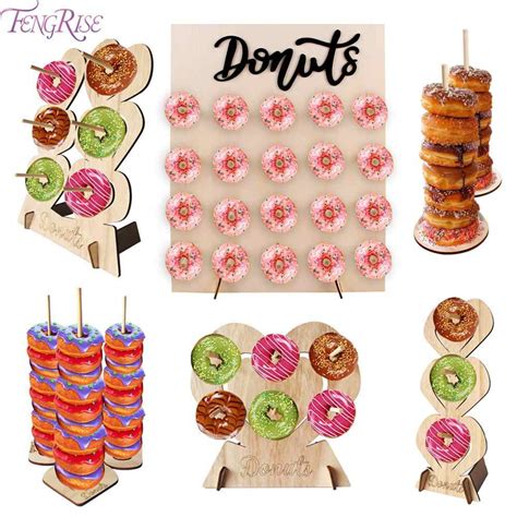 Donut Acrylic Stand Wooden Donut Wall Display Board Donuts Table