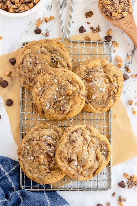 Toffee Chocolate Chip Cookies Valeries Kitchen