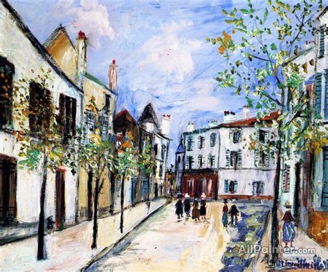 Maurice Utrillo Street In Poissy Oil Painting Reproductions For Sale