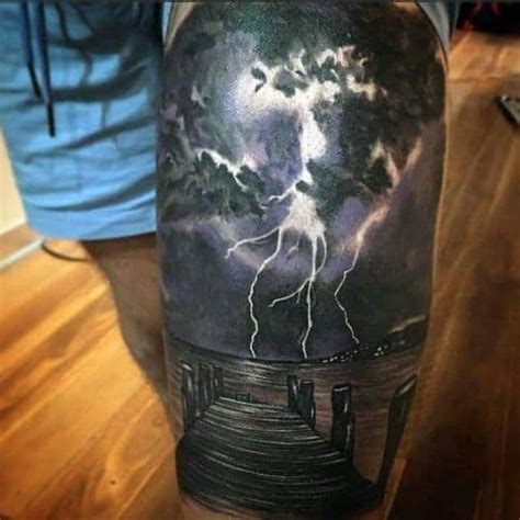 60 Thunderstorm Tattoo Designs For Men Weather Ink Ideas Storm