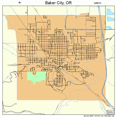 Baker City Oregon Street Map 4103650