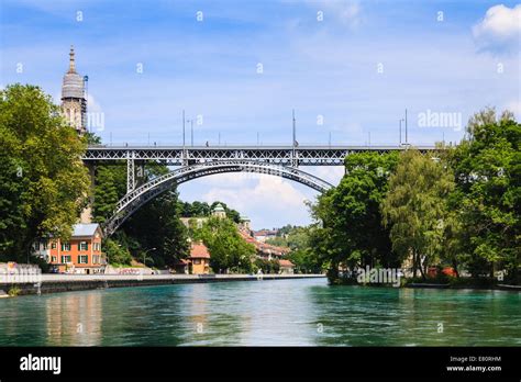 Metal Bridge Across Aare River In Bern Switzerland Stock Photo Alamy