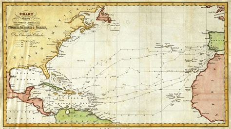 Christopher Columbus Nautical Routes Map 1828 Youtube