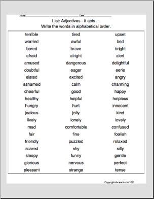 A person who likes giving orders to other people. Adjectives - it acts ABC Sort I abcteach.com | abcteach