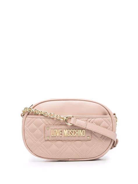 Love Moschino Quilted Logo Plaque Crossbody Bag Farfetch
