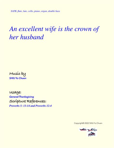 An Excellent Wife Is The Crown Of Her Husband Sheet Music Yu Chuen