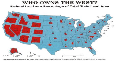 Map Of Us Territory Owned By The Us Federal Government Within Each