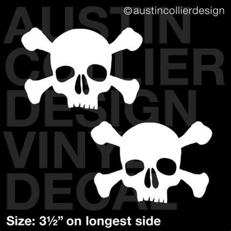 set of 2 3 5 skull and crossbones s3 vinyl decal car window laptop sticker ebay