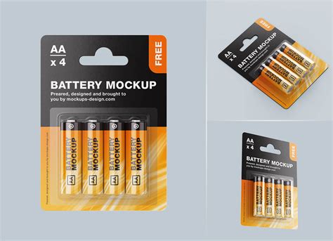 3 Free Aa Alkaline Battery Mockup Psd Files Good Mockups