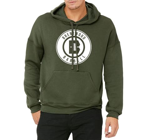 Military Green Unisex Pullover Hoodie With White Logo