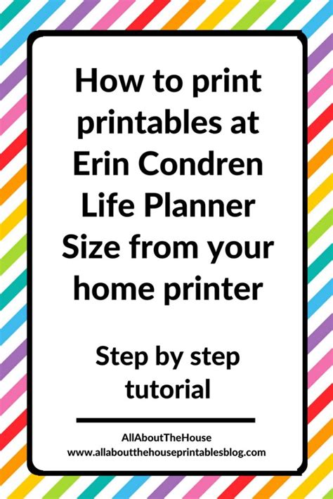 The trick is to change the page size setting after you select print. for example, my word wall toppers come two per single sheet of 8.5 x 11 inch copy paper. How to print printables at Erin Condren planner size from ...