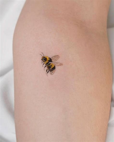 Micro Realistic Bee Tattoo On The Inner Forearm
