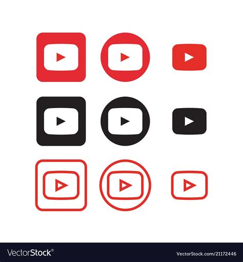 Youtube Social Media Icons Vector Image On Social Media Icons Icon