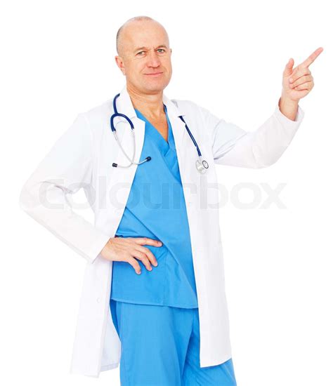 Medical Doctor Pointing At Something Stock Image Colourbox
