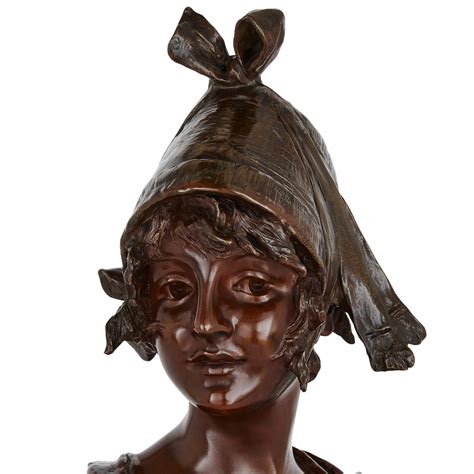 Antique Patinated Bronze And Marble Bust By Van Der Straeten Mayfair