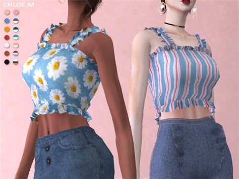 The Sims Resource Crop Top By Chloemmm • Sims 4 Downloads