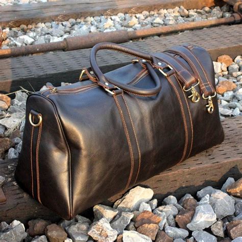 Genuine Leather Mens Cool Weekender Bag Travel Bag Duffle Bags Overnig