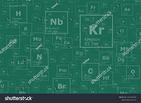 Green Background Chemical Elements Periodic Table Stock Vector Royalty