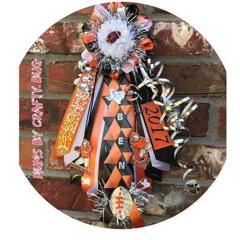 Peewee Homecoming Garter Mum Mini Homecoming Mum Orange Black And